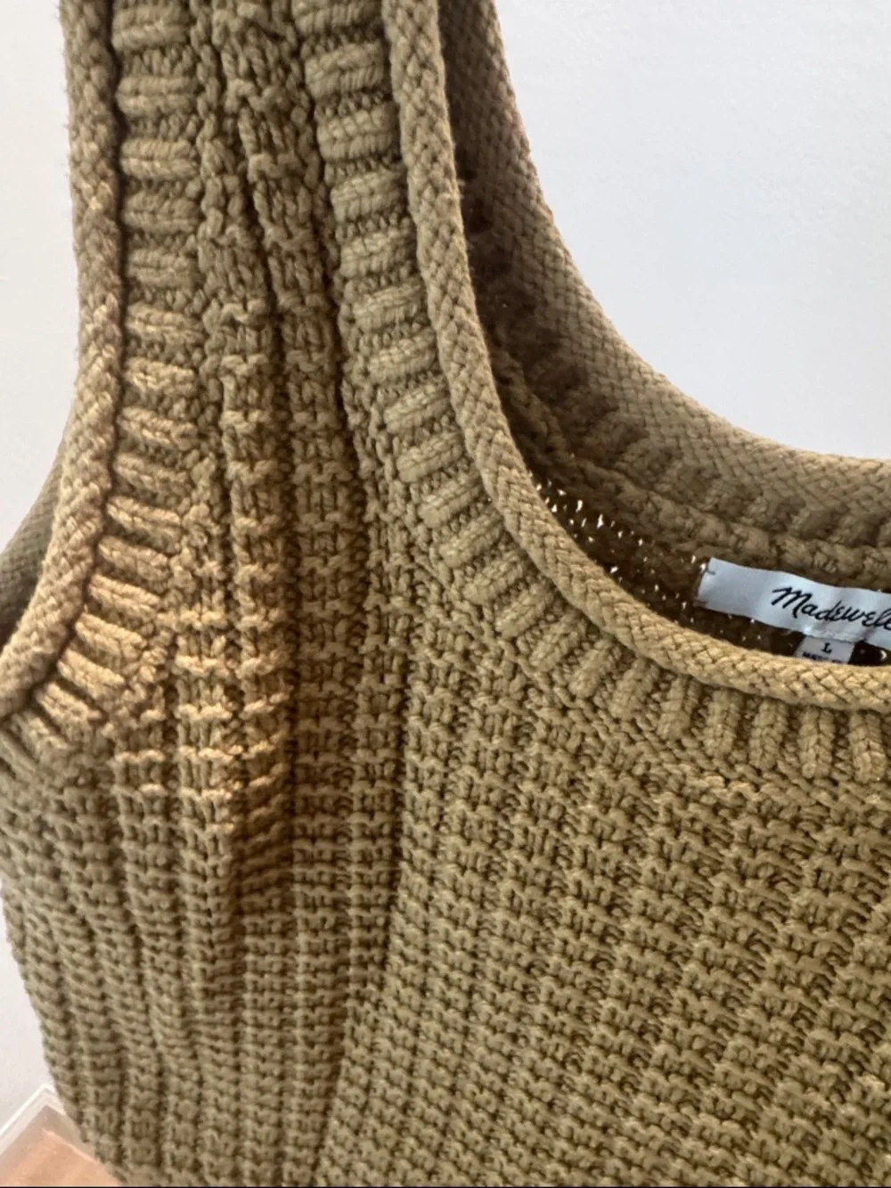 Madewell Cropped Waffle Knit Tank in Mustard - Picture 4 of 5